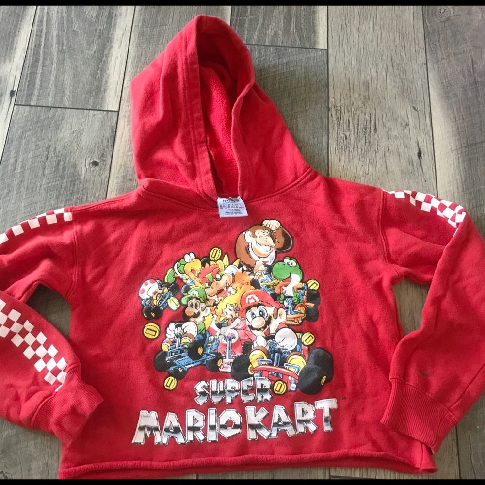 Mario cart crop hoodie